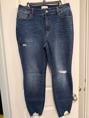 Lane Bryant High-Rise Skinny Jeans with Distressed Hem